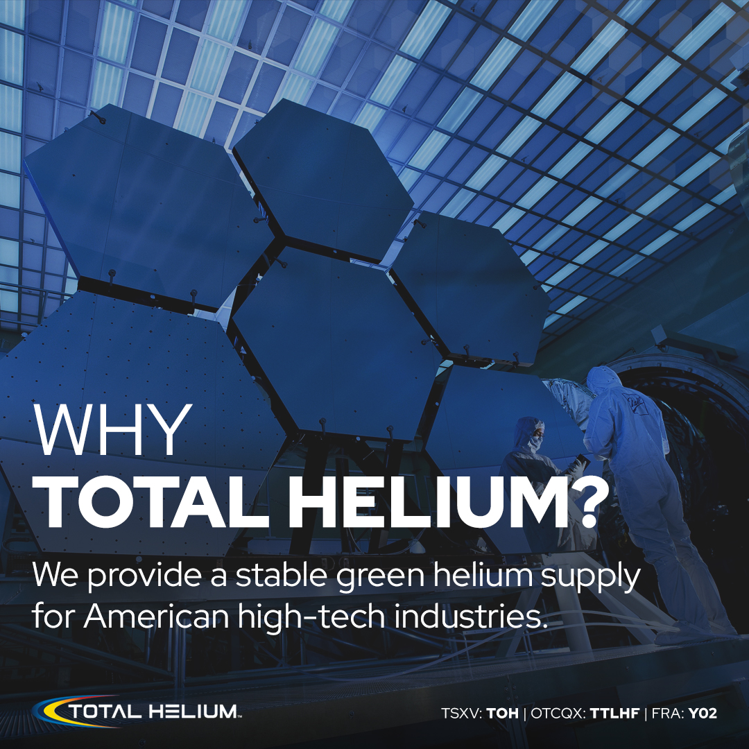 TotalHelium's tweet photo. $TOH is on a mission to ensure a stable supply of domestically produced green helium for American high-tech industries such as aerospace and healthcare.

Watch this interview to learn more about us: https://t.co/FL7AWkZOUB

#TSX #TSXV $TOH.V #OTCQX $TTLHF #FSE #Y02 https://t.co/er1cWnyZxN