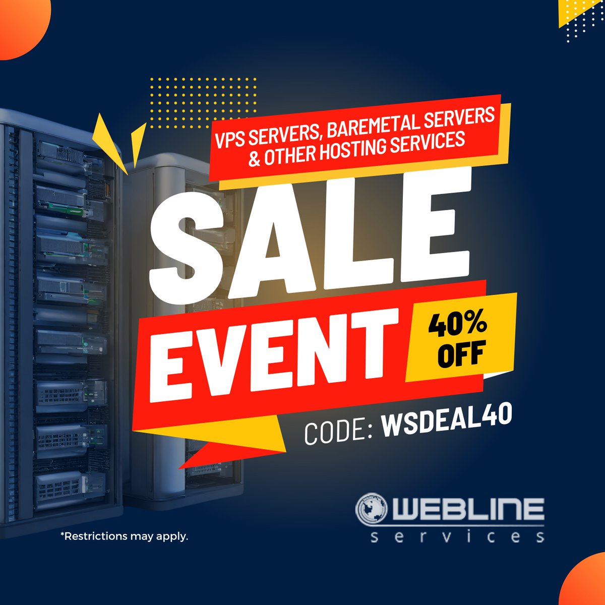 🎉🚀 Ready to supercharge your online game? Don't miss our Super Sale Madness! Grab a 40% OFF on VPS servers, BareMetal servers, and other hosting services using code WSDEAL40. Act fast, offer expires Dec 31, 2023.

[Restrictions may apply.]

#SuperSale #Discounts #TechDeals