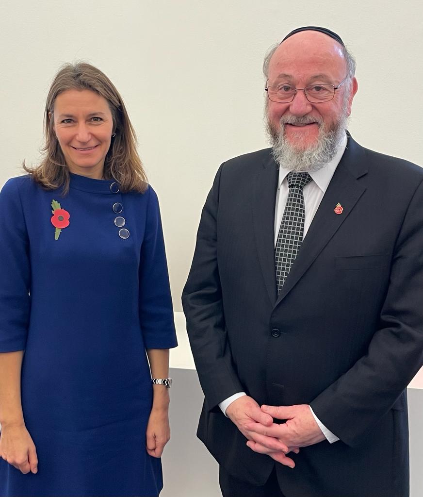 chiefrabbi's tweet photo. It was good to meet @lucyfrazermp today, Secretary of State at the Dept. for Culture, Media and Sport, to discuss a range of issues including the responsibility of media organisations at this most crucially important time. https://t.co/u6biOe0ODM