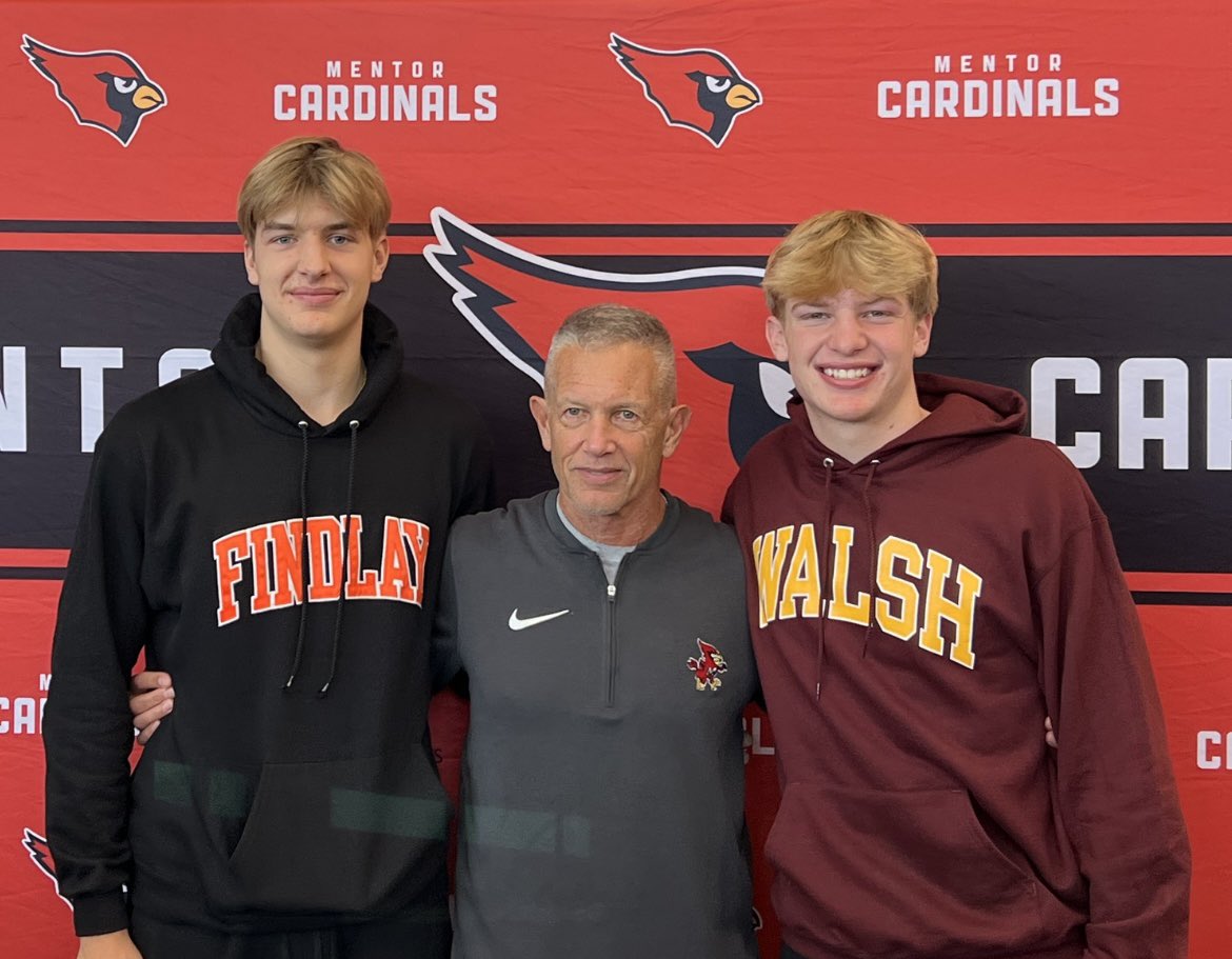 CardinalCage's tweet photo. Congratulations to @biddell_matthew and @ianballer40 who signed their NLI today to play collegiate basketball! Best of luck in the future Matt and Ian! 
@MentorAthletics @CoachKrizancic @WalshCavsHoops @UF_Oilers_MBB https://t.co/0wVodwd0EH