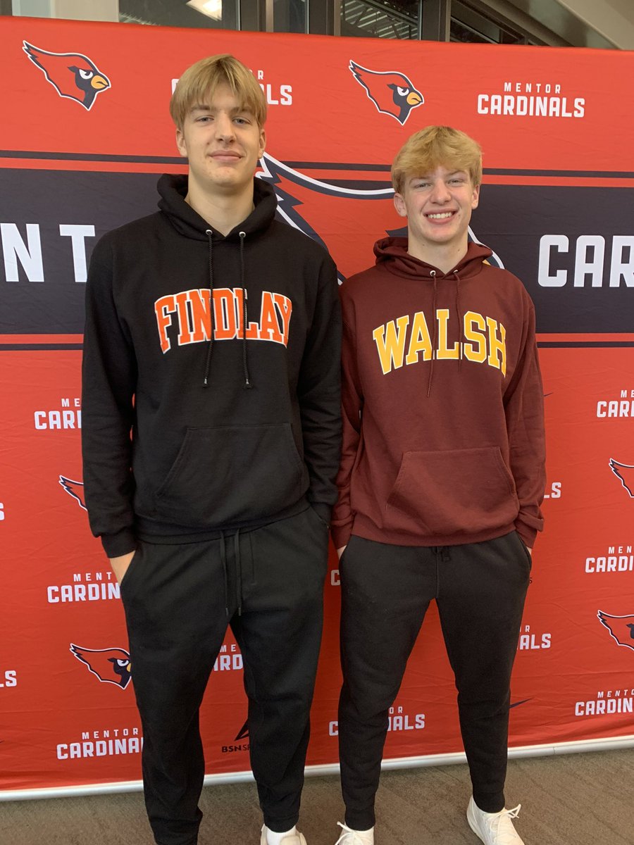 CardinalCage's tweet photo. Congratulations to @biddell_matthew and @ianballer40 who signed their NLI today to play collegiate basketball! Best of luck in the future Matt and Ian! 
@MentorAthletics @CoachKrizancic @WalshCavsHoops @UF_Oilers_MBB https://t.co/0wVodwd0EH