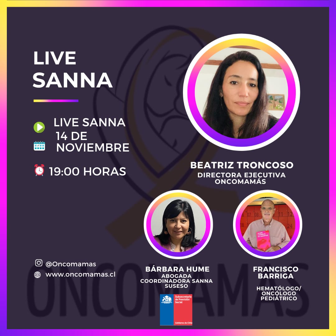 🔊Próximo Martes 14 de noviembre a las 7 pm. invitamos a un Live informativo acerca de la reciente entrada en vigencia de Reforma #LeySANNA
Nos ayudan a responder consultas la abogada de la @SUSESOChile Bárbara Hume, junto al Dr. Francisco Barriga. 
Conduce: Beatriz Troncoso.