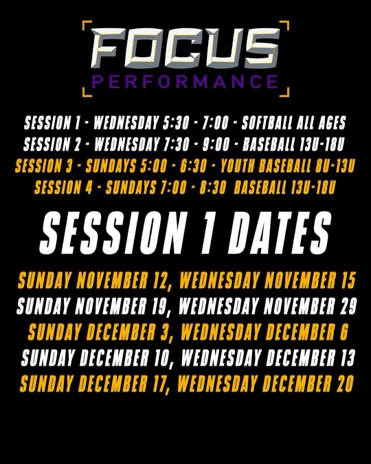 Last chance to register for Focus Performance Hitting Clinic! Registration closes @ Midnight 11/10!! focusperformancecenter.com/focus-performa…