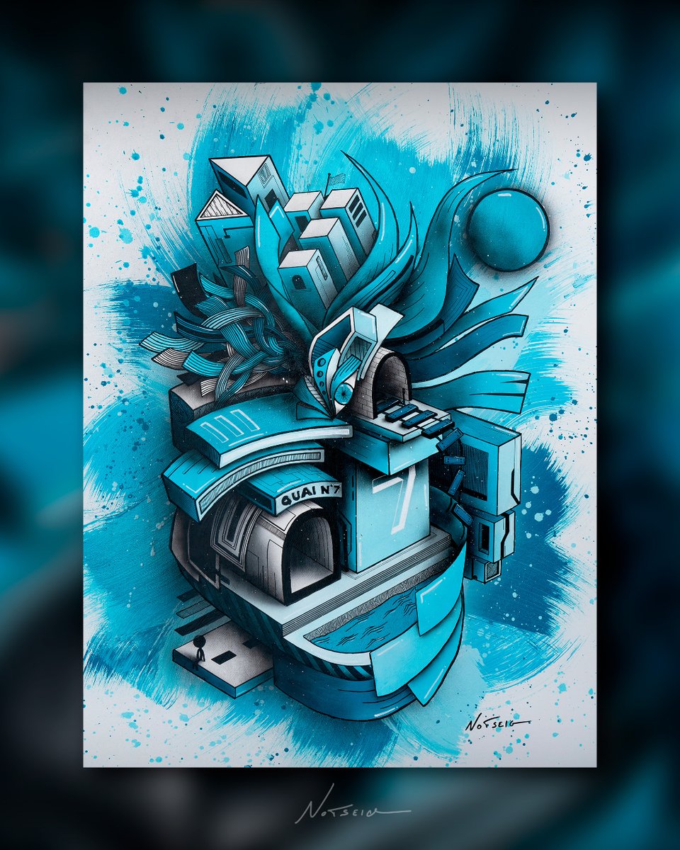 Notseig_art's tweet photo. "Quai N°7" - NOTSEIG https://t.co/wam4LP66Gu
