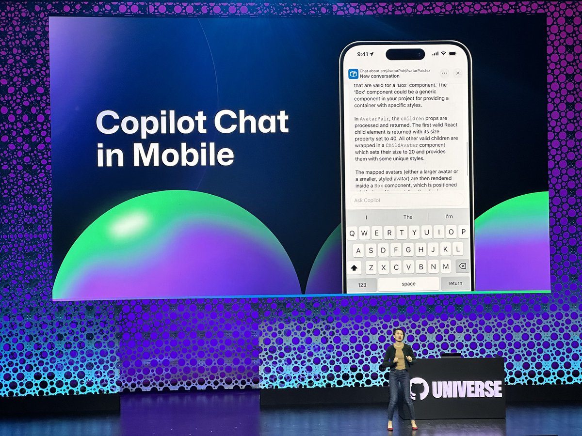 zenarchitects's tweet image. Mobile上でも #CopilotChat  を使えるようになるとのこと😎📱
#GitHub  #GitHubUniverse