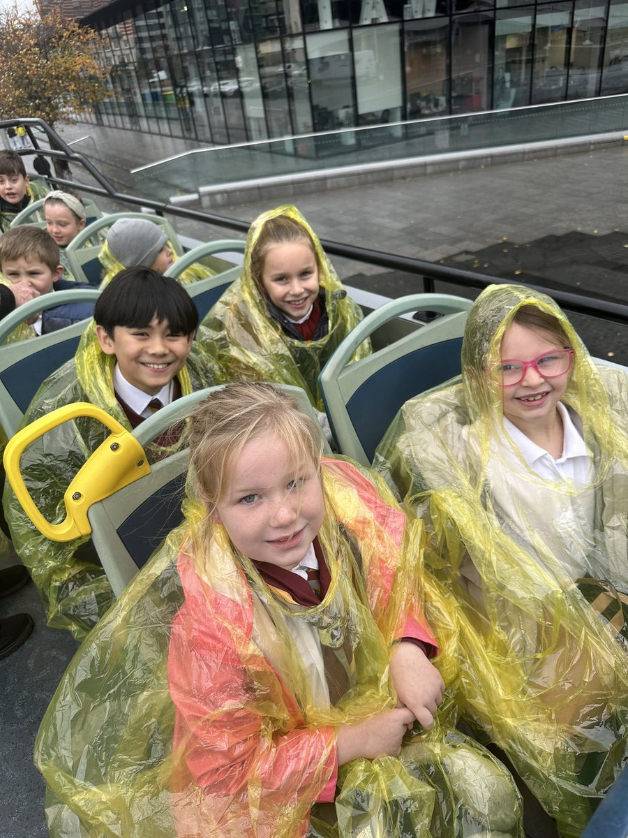 RimroseHope's tweet photo. Even the rain didn’t spoil our fun! 3/4 MR well done for today! What a wonderful time we have had! #schooltrip #opentopbustour #cityexplorers #geographyatrimrose https://t.co/gSGkTPEv4j