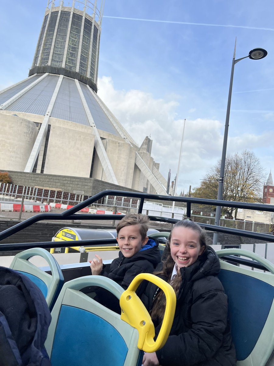 RimroseHope's tweet photo. Even the rain didn’t spoil our fun! 3/4 MR well done for today! What a wonderful time we have had! #schooltrip #opentopbustour #cityexplorers #geographyatrimrose https://t.co/gSGkTPEv4j