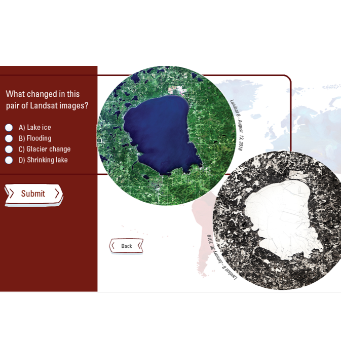 USGSLandsat's tweet photo. #Landsat celebrates National #STEM/STEAM Day every day!  

Do you have an eye for land cover change?  Test your ability to spot changes on the Earth's surface with this Land Change Quiz:  https://t.co/dv354YuOoB. https://t.co/g4BW7dKO9Y