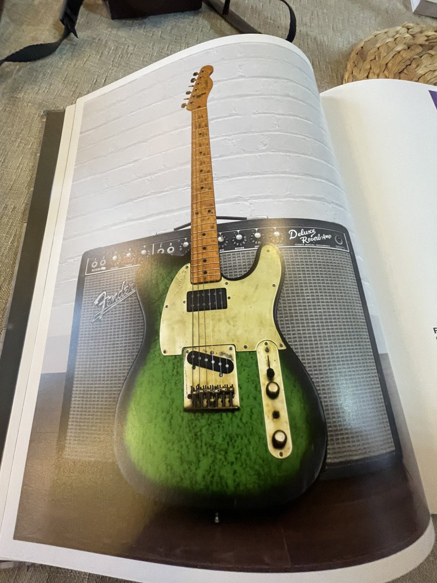 Will_Fuzz's tweet photo. Today just got a whole lot better. @Johnny_Marr gifted me this bloody amazing book. I thought I had a few guitars but Johnny just blew me right out of the water with his collection. That green Telecaster!!  what a gorgeous machine? Always wanted a green guitar, (green being my favourite colour as it goes with my eyes don't ya know) but somehow never got around to finding one. 
Thanks Johnny x