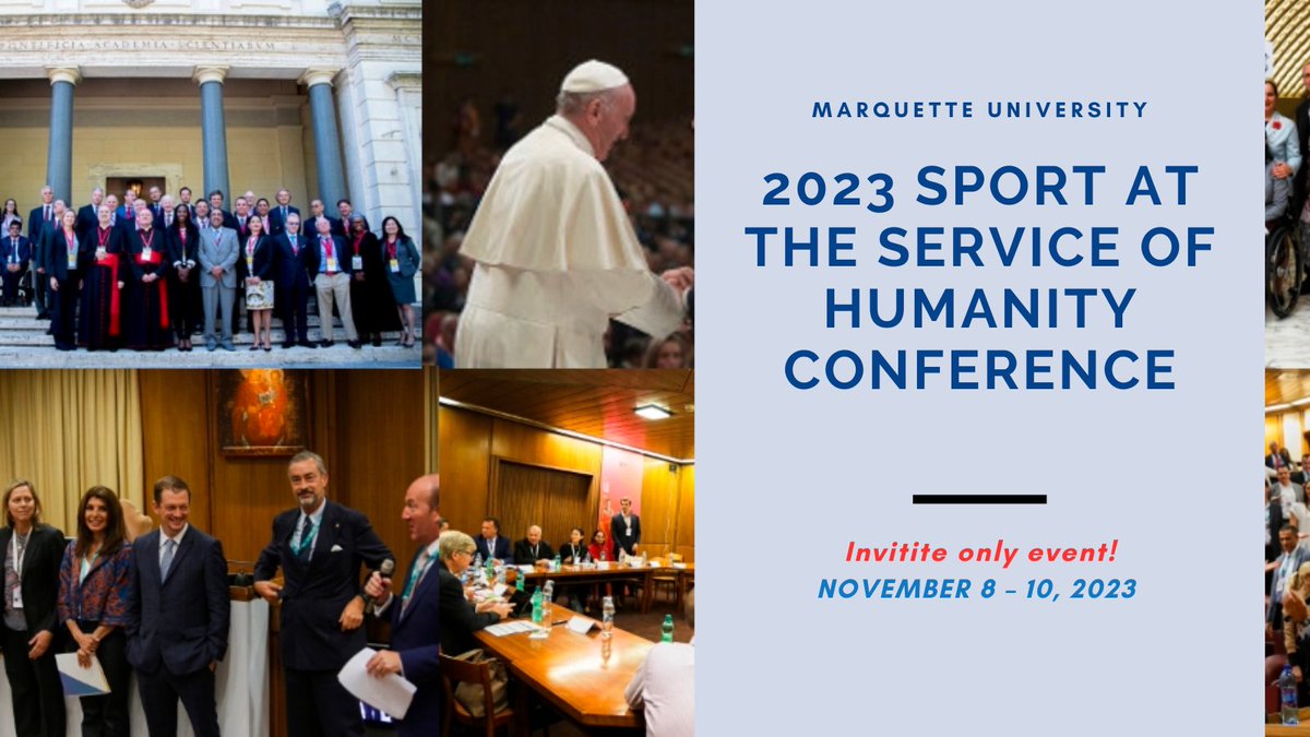 MUHumanities's tweet image. 🌟 Invitation-only alert! The 2023 Sport at the Service of Humanity Conference at Marquette, happening from Nov 8-10, brings together exceptional leaders in athletics, education, business, faith, and sport.
marquette.edu/president/ssh-…
sportforhumanity.com