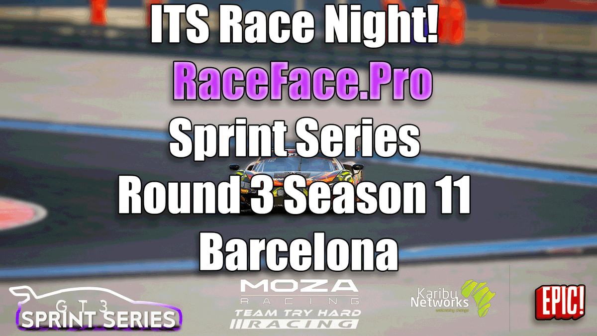 B3anZa's tweet photo. ITS Race Night! - https://t.co/EgaZ12Vj2X Sprint Series Round 3 Season 11 Barcelona Going LIVE at 20:25 GMT+2 in Twitch https://t.co/ldLVcPIW2u @moza_racing @RaceFacePro #simracing #mozar5 https://t.co/Hs7TLKvO3f