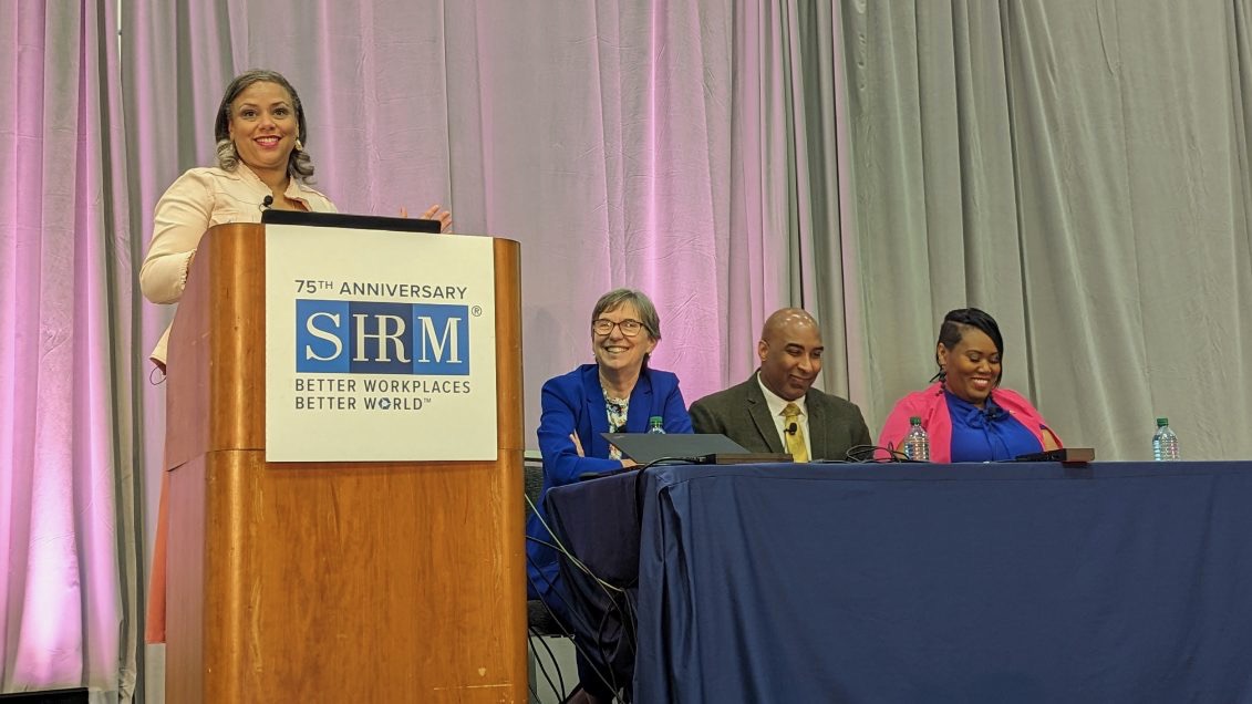 StateDeptDEIA's tweet photo. Last week Acting CDIO Conny Mayer joined OPM DEIA Director Dr. Underwood & federal DEIA practitioners in a panel discussion about #DEIA success stories at #SHRMinclusion conference 2023 learning and sharing views on fostering #inclusiveworkplace and #creatingabrighterfuture. https://t.co/5vgKBvVnEg