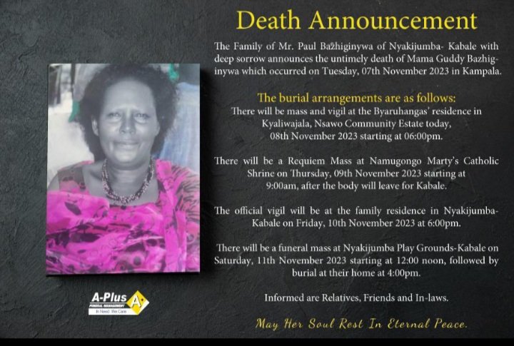 My good friend Andrew has lost his Grandmother. MHSRP. I had arranged to attend the R.mass but I have been assigned duties by my bosses. Am with you during this trying moment.