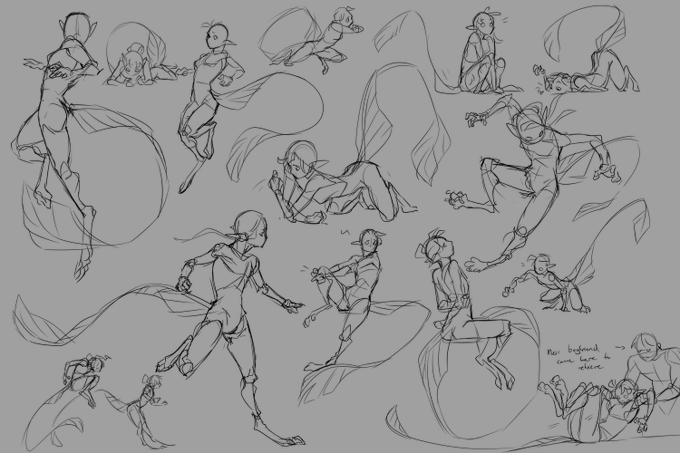 OC warmup doodles but they act more like a creature the longer I draw them 