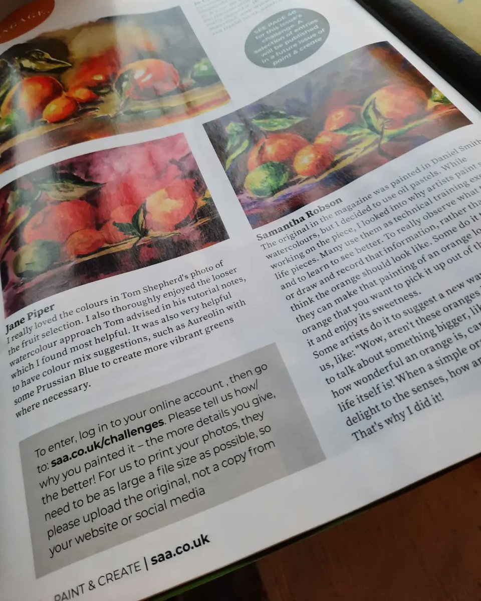 LymphomaLass's tweet image. Delighted to come home today to find my piece "Citrus Fruit Still Life" in the SAA (Society of All Artists) quarterly magazing "Paint &amp;amp; Create".

#citrusfruit  #orangefruit  #citrusfruits  #fruitart  #fruitstilllife