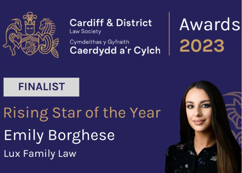 Congratulations to our solicitor, Emily Borghese, who has been shortlisted as a Rising Star of the Year at the <a href="/CardiffLawSoc/">Cardiff Law Society</a> Awards 2023.

We are looking forward to celebrating Emily and the other finalists at Friday's annual dinner.

Good luck Emily from all of us here at Lux!