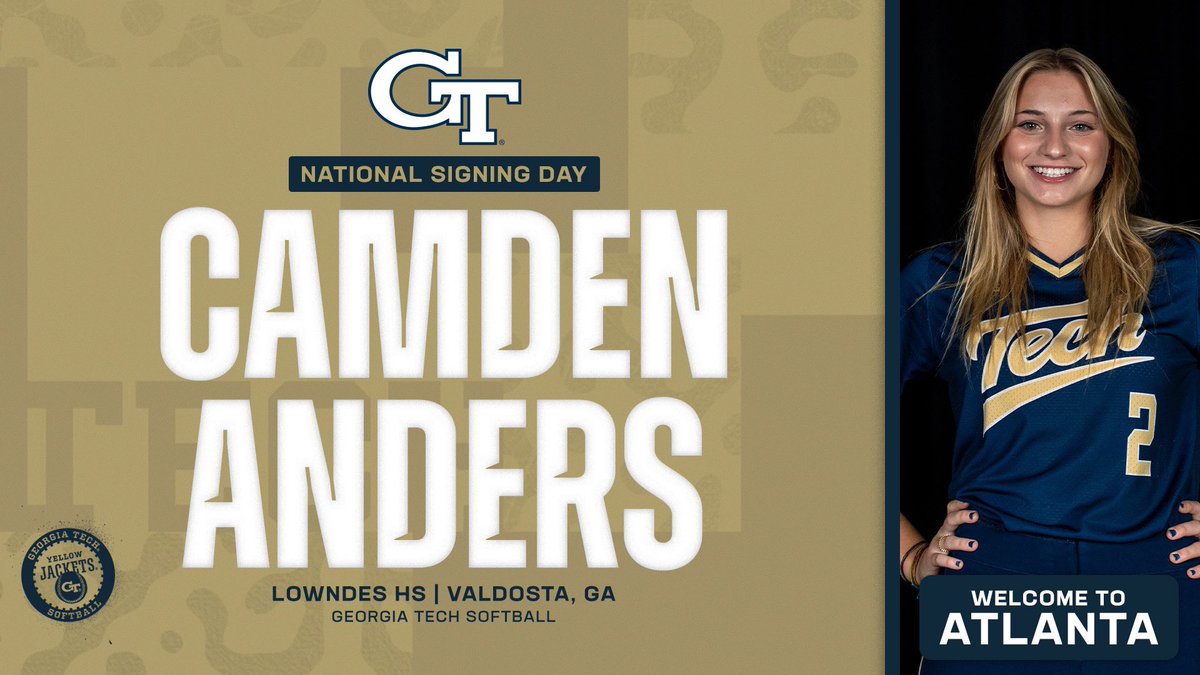 Georgia Tech Softball 🥇🥇🥇🥇🥇 (@gatechsoftball) on Twitter photo ✍️ 𝒮𝒾𝑔𝓃𝑒𝒹 ✍️
✨ No. 81 in Extra Elite 100
✨ LHP
✨ GHSA 7A Super Regional Champion
Welcome to The Flats <a href="/CamdenAnderss/">Camden Anders |LHP|</a>!!
#StingEm ✍️ 𝒮𝒾𝑔𝓃𝑒𝒹 ✍️
✨ No. 81 in Extra Elite 100
✨ LHP
✨ GHSA 7A Super Regional Champion
Welcome to The Flats <a href="/CamdenAnderss/">Camden Anders |LHP|</a>!!
#StingEm