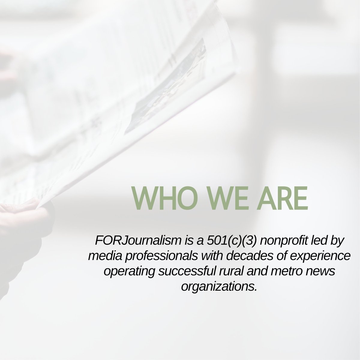 FORJ_Official's tweet image. Get to Know Us 📰

We're not just an organization; we're a passionate community of media pros. FORJ, a 501(c)(3) nonprofit, is driven by our seasoned experts with years of success in both rural and metro news.

Together, we're shaping the future of journalism. 📊🗞️

#FORJ