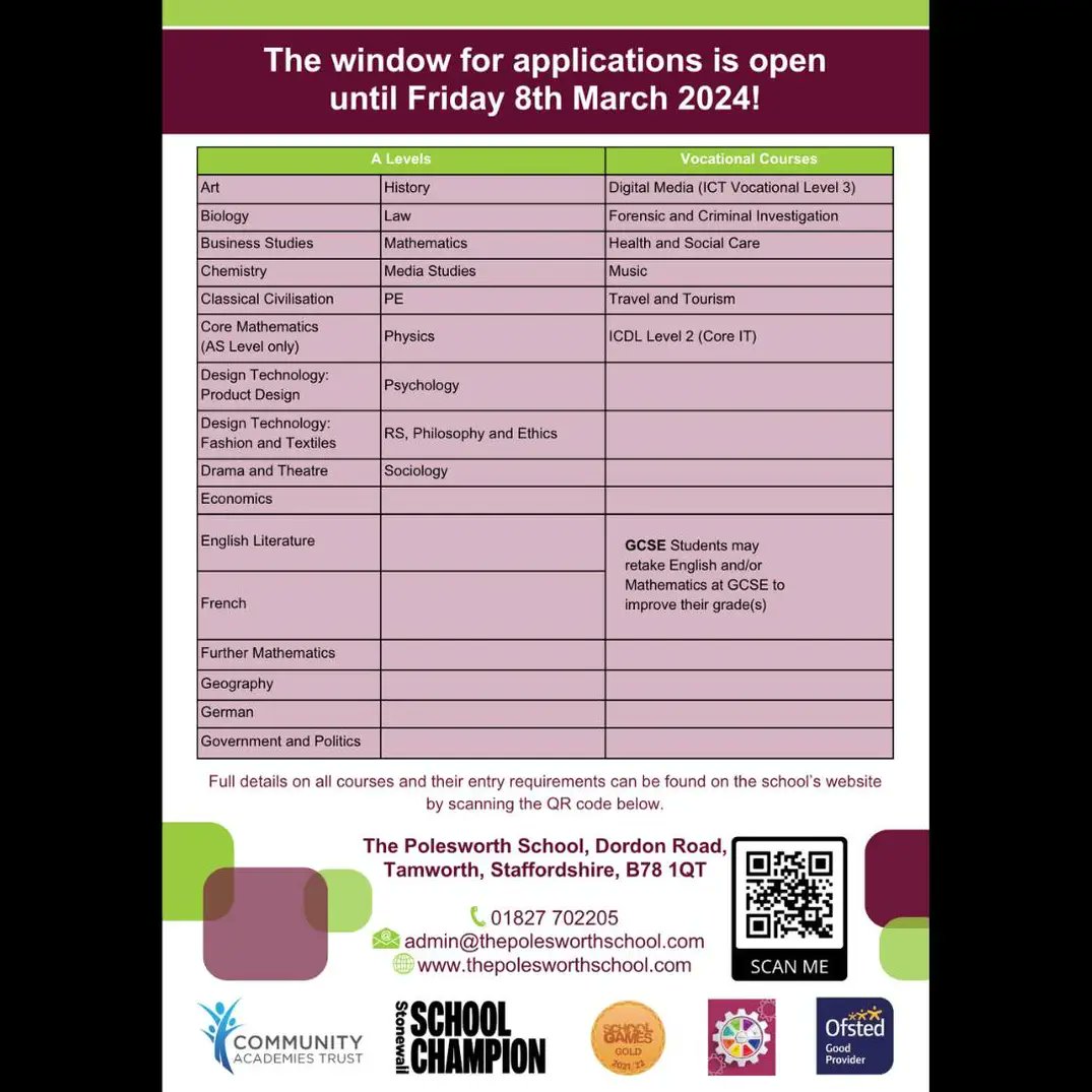 PolesworthSchl's tweet image. Join us tomorrow for our Sixth Form Open Evening! 

Information regarding the event can be seen below 👇

#thepolesworthschool #polesworth #openevening2023