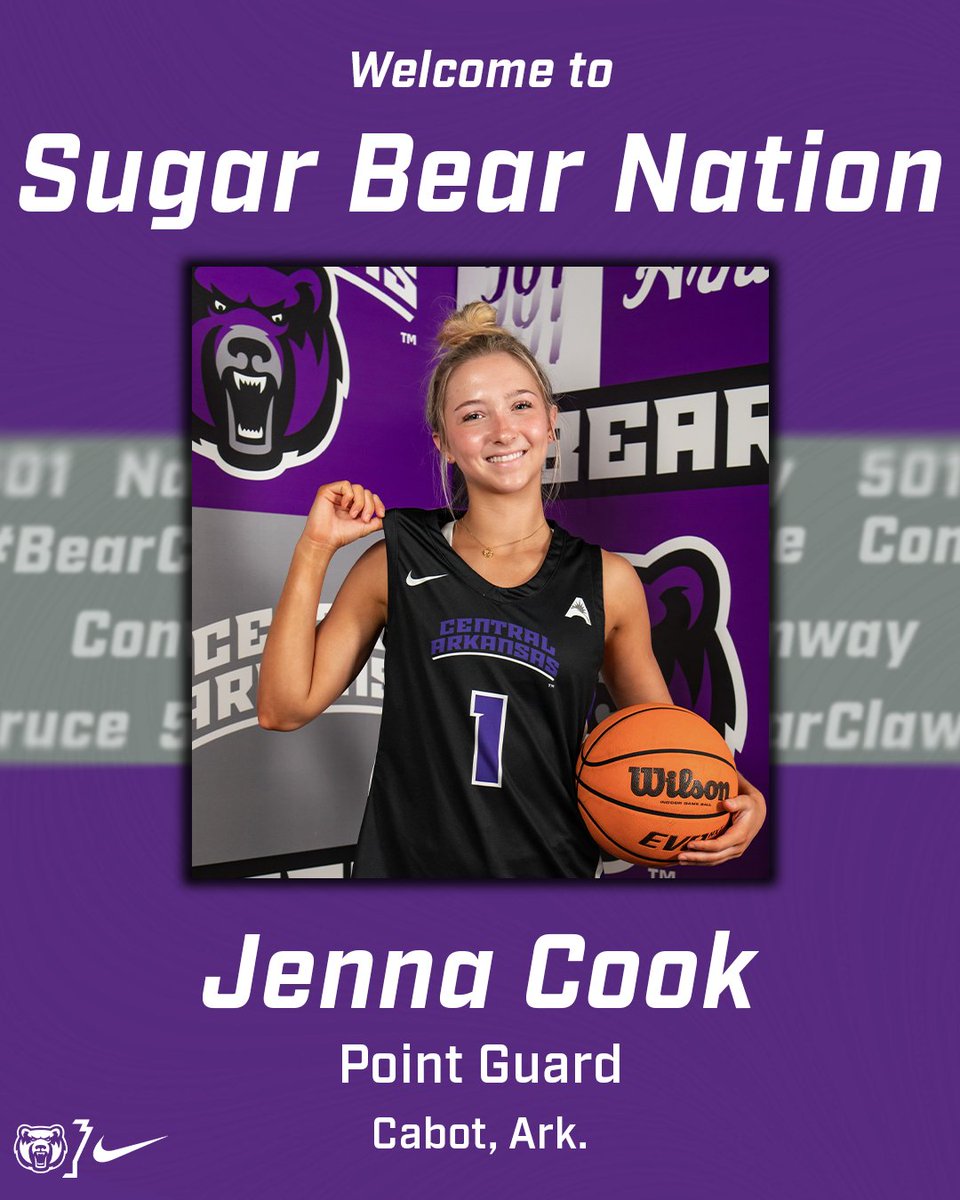 Our first signee of the day is a gritty, competitive point guard from Cabot High School. Join us in welcoming Jenna Cook to the Sugar Bear Family!

#BearClawsUp x #BearCODE