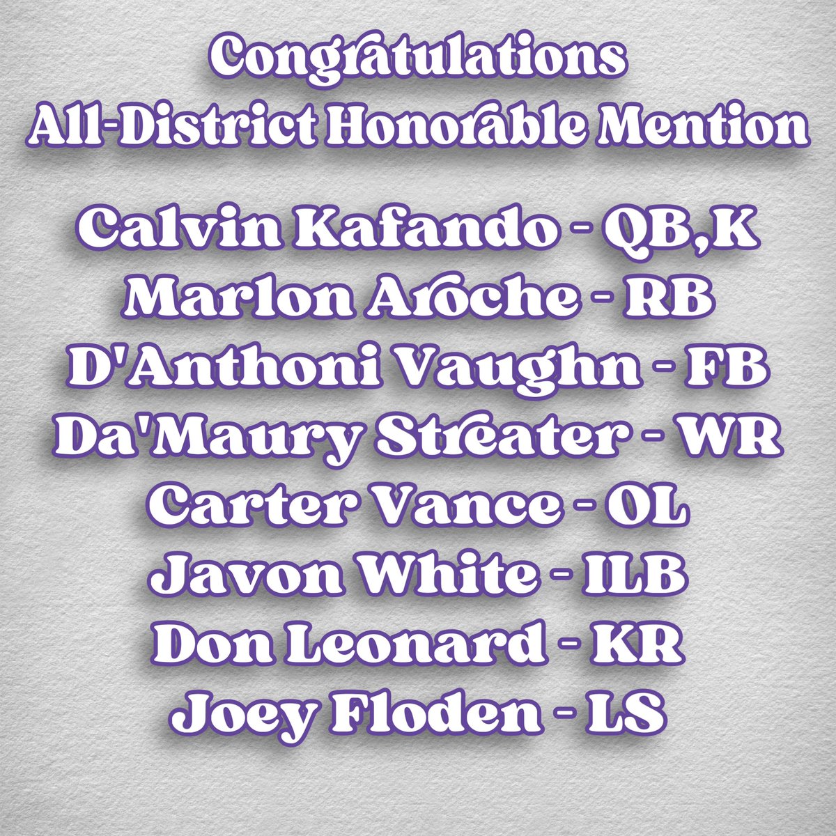 Congratulations to the Trojans that were selected for 6A District 4 All District 1st Team and Honorable Mention #poundthestone⚒️🪨 #trojanfootball🏈