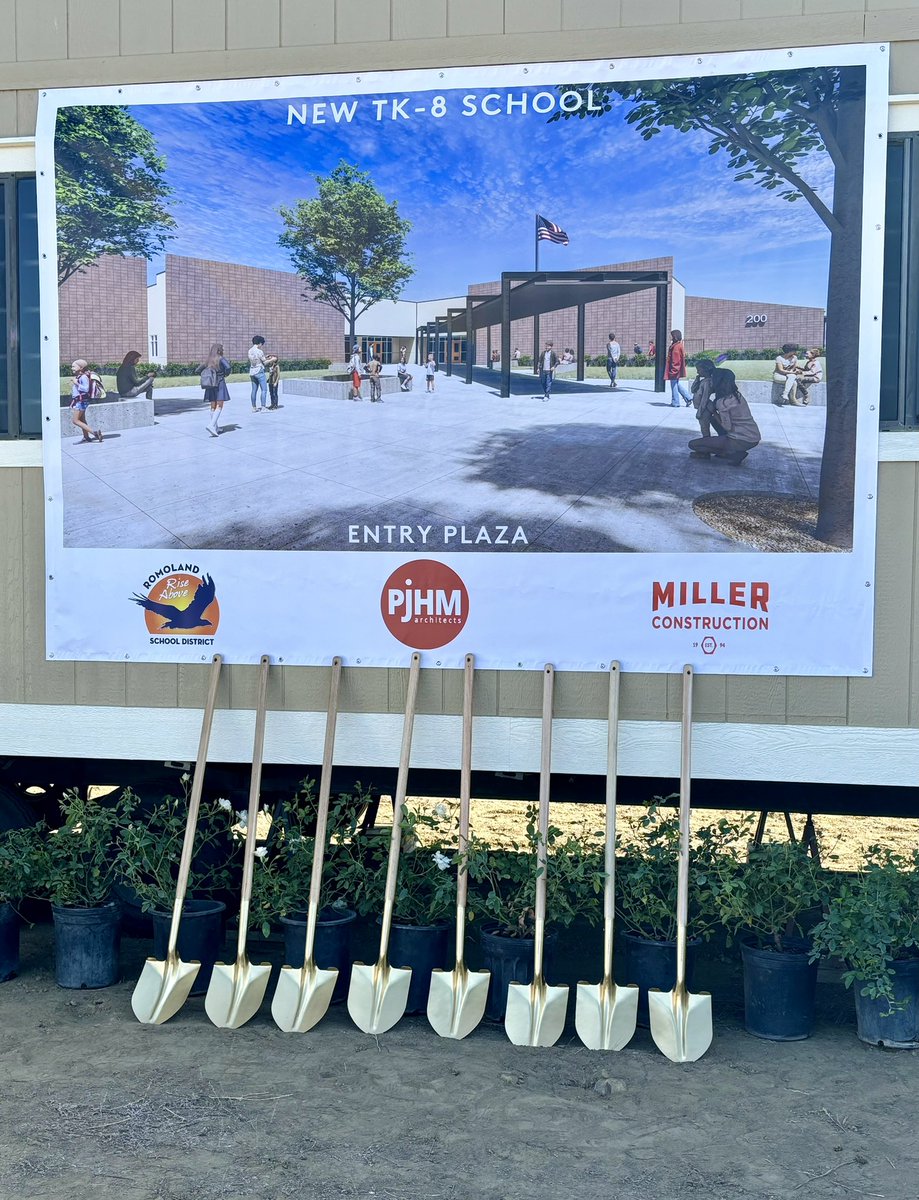 Excited to break ground on our new school today! Where’s growth happening in So Cal? Romoland! <a href="/RomolandSD/">Romoland School District</a>  <a href="/RomolandSup/">Trevor Painton</a> #romogrows