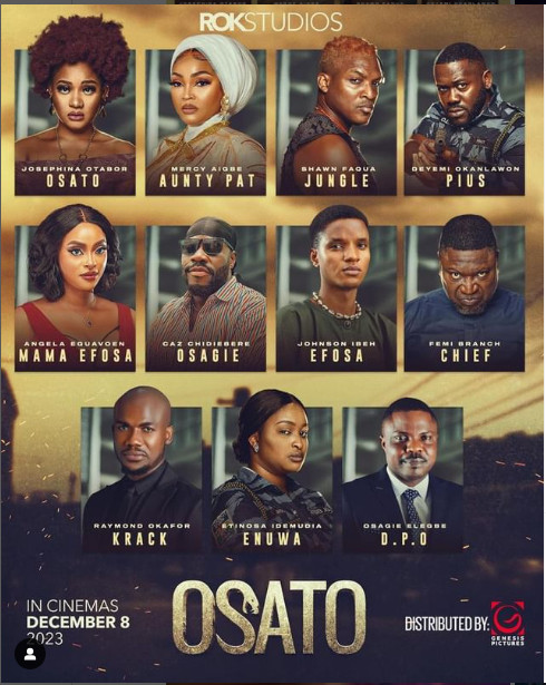 Buckle up for a wild ride with the cast of #OsatoTheMovie 🔥🔥

It hits the Cinemas Nationwide, December 8th.

Cast
@unusualphyna
@shawnfaqua
@realmercyaigbe 
@_deyemi 
@chief_femibranch
@etinofficial 

Production House: @creativeunitstudios