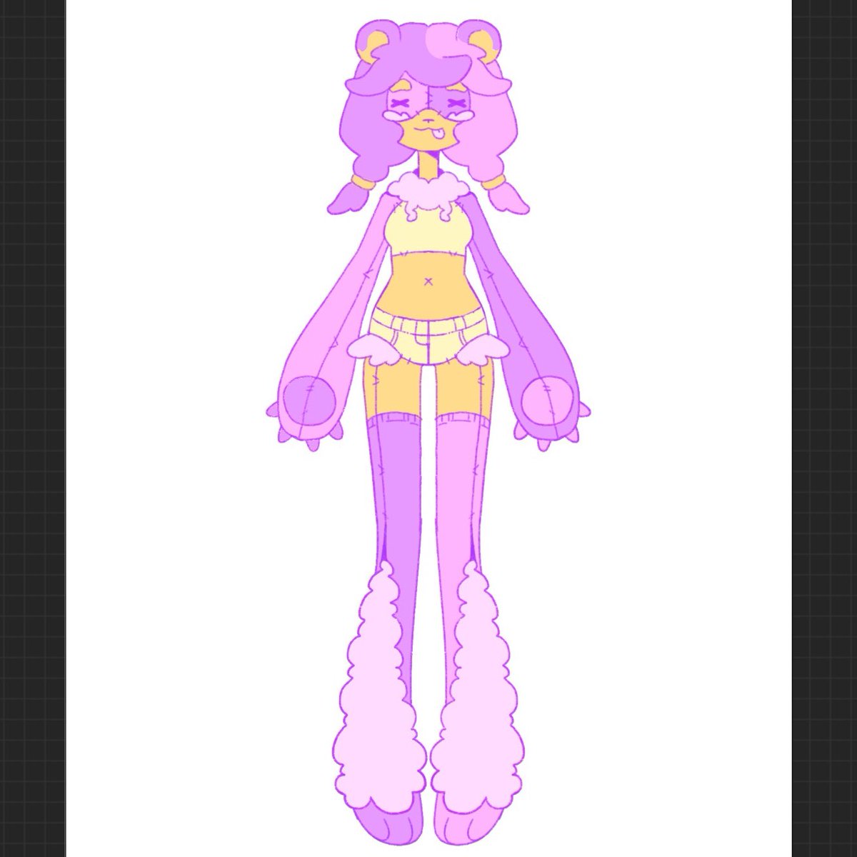 first post! made a lil goobe(a)r character design, she is a stitched up teddy girl named terrie :3 so silly, i like her #art #oc #characterart