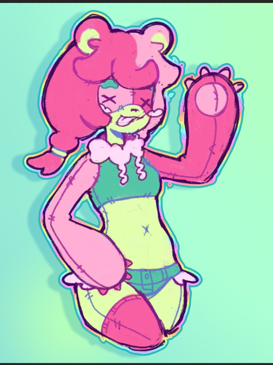 starlisys's tweet photo. first post! made a lil goobe(a)r character design, she is a stitched up teddy girl named terrie :3 so silly, i like her #art #oc #characterart https://t.co/U6J04n3GVO