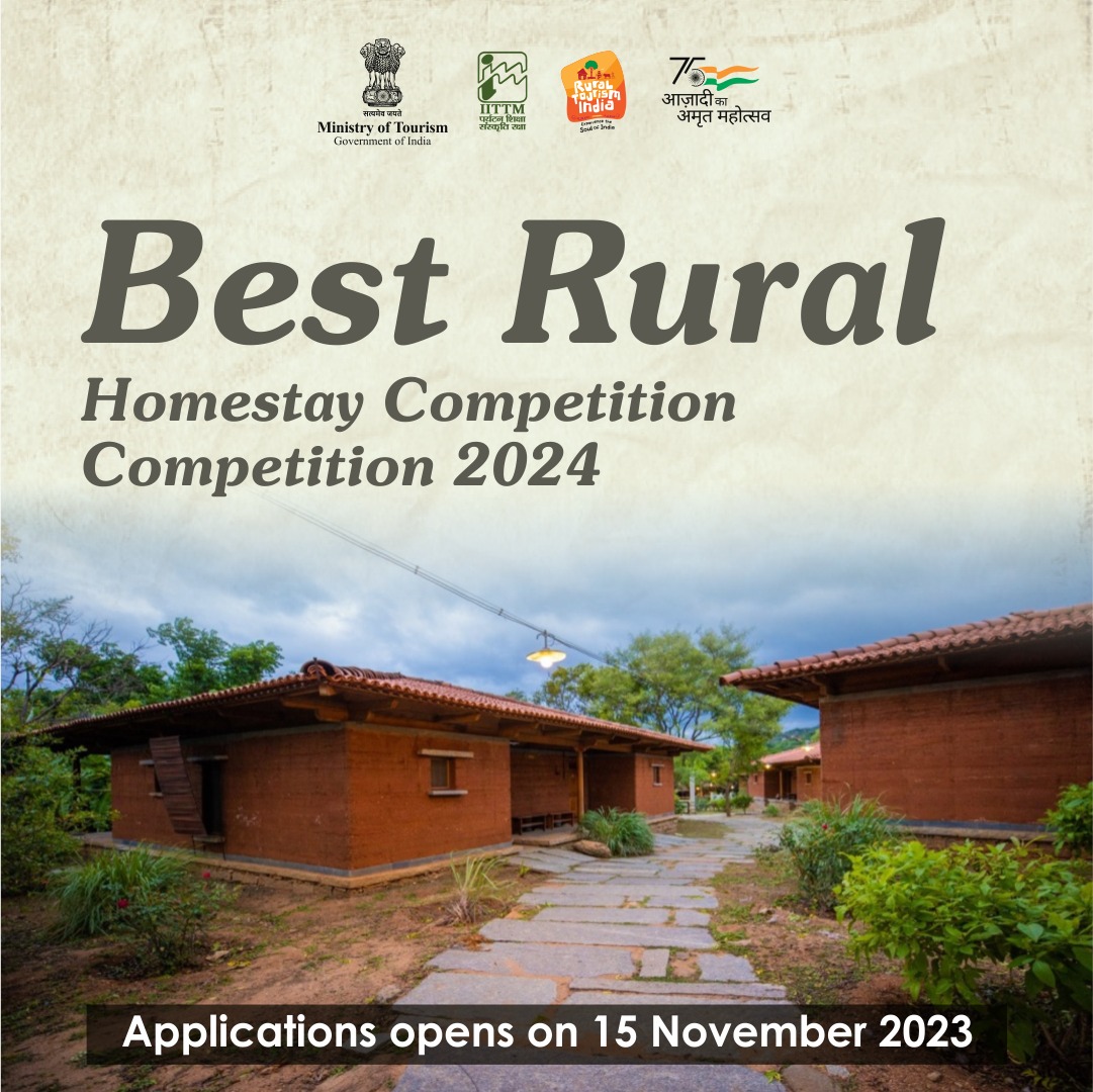 The Ministry of Tourism to  recognise the rural Homestays launched the Best Rural Homestay Competition. Applications starting from 15 November 2023.
Visit rural.tourism.gov.in for more details
@kishanreddybjp @tourismgoi @incredibleindia 
#besttourismvillages
#IncredibleIndia