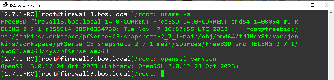 pheriko2's tweet image. PfSense 2.7.1 RC1 en linea, todos los servicios operando..
#pfsense #netgate #openssl #SeguridadRed_ #freebsd