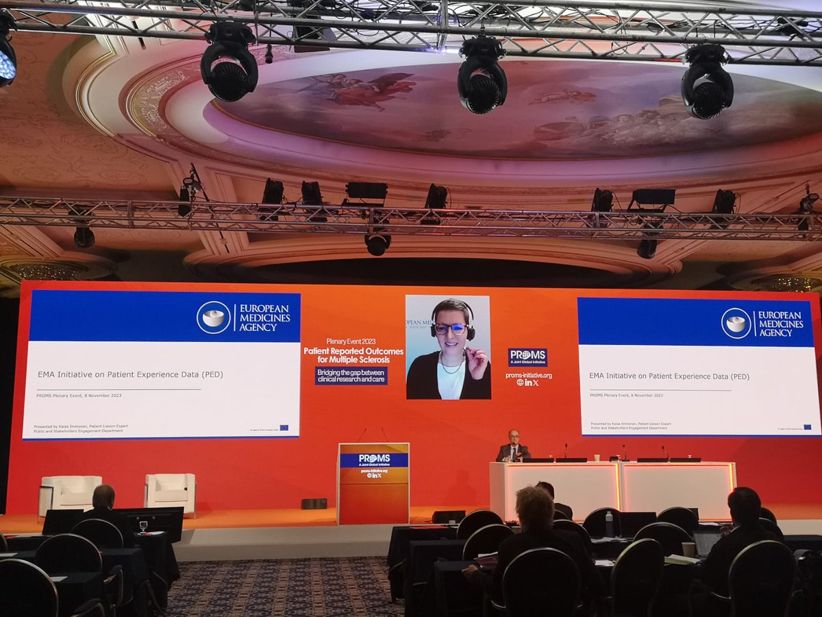 Global PROMS Initiative (@promsinitiative) on Twitter photo Time to hear from the Regulatory Agency's Perspective at the PROMS Plenary Event. <a href="/KaisaBxl/">Kaisa Immonen 🇺🇦</a> from the #EuropeanMedicinesAgency reports the experience of the EMA Initiative on Patient Experience Data (PED) Time to hear from the Regulatory Agency's Perspective at the PROMS Plenary Event. <a href="/KaisaBxl/">Kaisa Immonen 🇺🇦</a> from the #EuropeanMedicinesAgency reports the experience of the EMA Initiative on Patient Experience Data (PED)