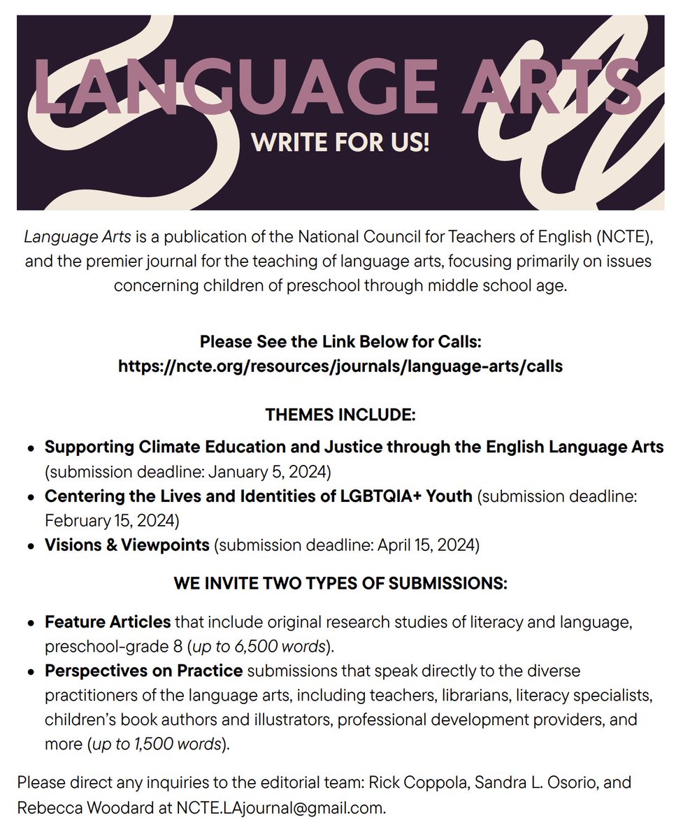 Write for us! #NCTE