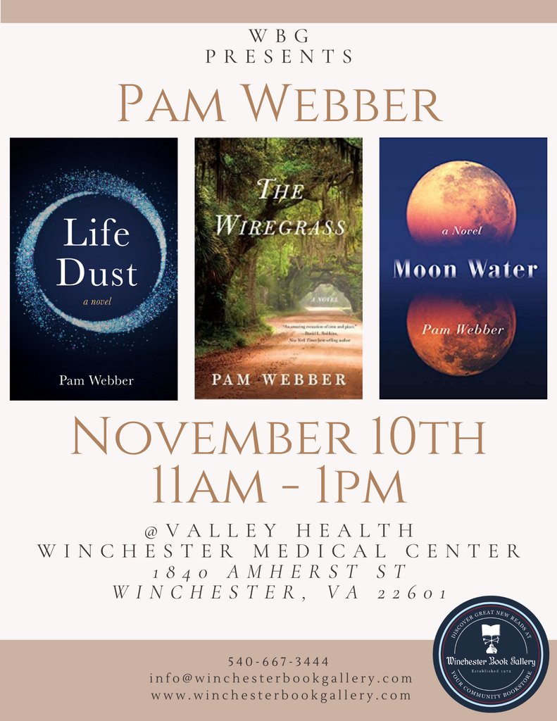 Pam Webber will be at Valley Health Winchester Medical Center this Friday!