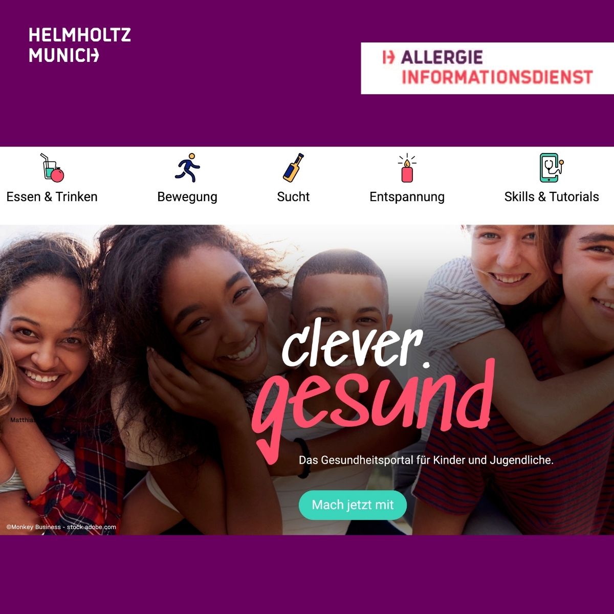 Allergieinfodienst (@allergieinfo_m) on Twitter photo 📢Neues Gesundheitsportal für Schüler:innen und Lehrkräfte!
💡Die eigene #Gesundheit stärken, das ist das Ziel der Informationsplattform "clever.gesund" von #HelmholtzMunich.
👉Weitere Infos zum #Wissensportal für mehr Gesundheitskompetenz:
🔗t1p.de/4aki1
<a href="/AOKBayern/">AOK Bayern</a> 📢Neues Gesundheitsportal für Schüler:innen und Lehrkräfte!
💡Die eigene #Gesundheit stärken, das ist das Ziel der Informationsplattform "clever.gesund" von #HelmholtzMunich.
👉Weitere Infos zum #Wissensportal für mehr Gesundheitskompetenz:
🔗t1p.de/4aki1
<a href="/AOKBayern/">AOK Bayern</a>