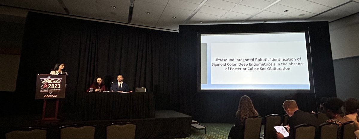 Mikhail_MIGS's tweet photo. @DHardmanMD presenting our technique for #Robotic integrated-Ultrasound surgical excision of deep #endometriosis @AAGL #AAGL2023 @USFObGyn @USFResearch https://t.co/rZQRqHqYIn