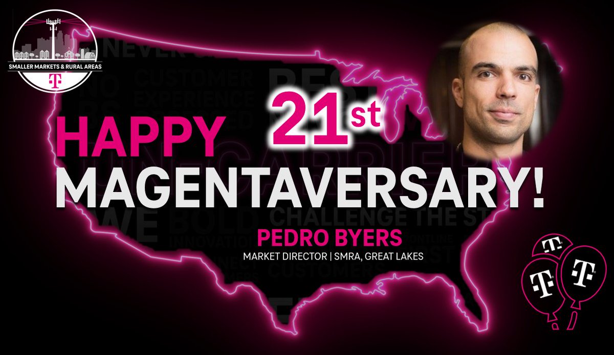 Help me wish @pedrobyers1 a very happy 21st Magentaversary! You're LEGAL NOW! Thank you for all you do!