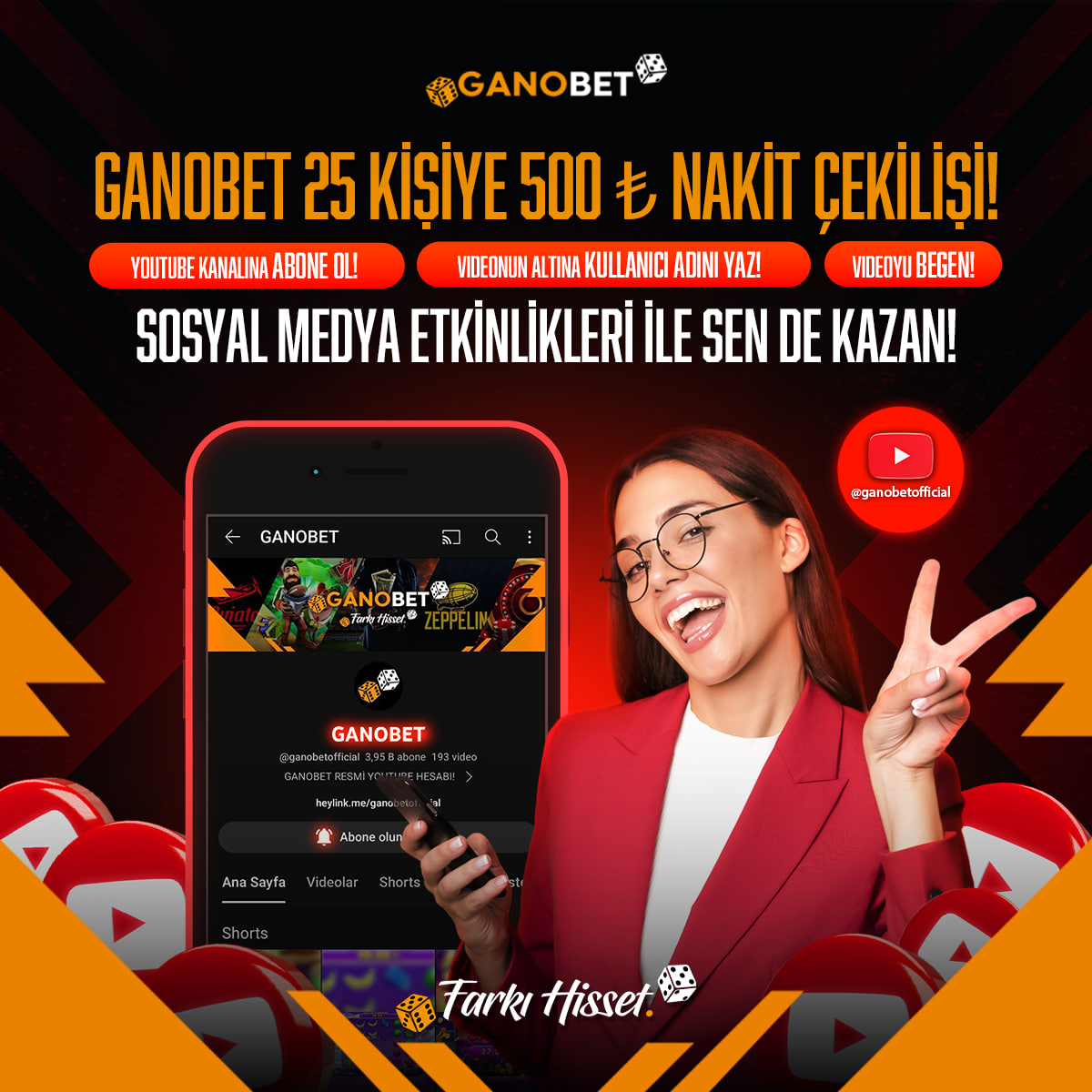 ganobetsosyal's tweet photo. GANOBET YOUTUBE 25 KİŞİYE 500₺ NAKİT ÇEKİLİŞİ SİZLERLE!

⚪️ YOUTUBE KANALINA ABONE OL! 
⚪️ VİDEOLARI İZLE VE BEĞEN
⚪️ VİDEOLARIN ALTINA KULLANICI ADINI YAZ!

🆘 ETKİNLİĞE KATILIMLAR 12 KASIM  23:59'DA SONA ERMEKTEDİR

🎞YOUTUBE KANALIMIZ;
https://t.co/Y22R9tEzrL https://t.co/7gYBMIf0wt