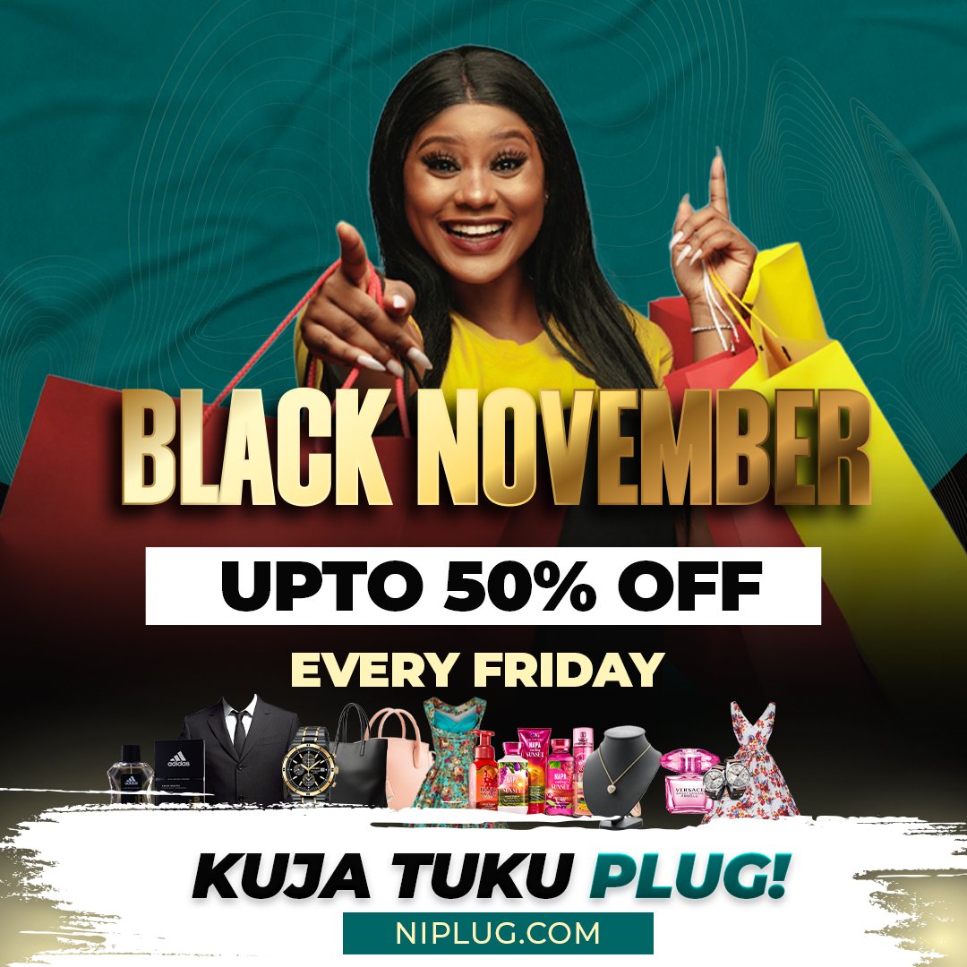 ni_plug's tweet photo. 📷 It's Black November Every Friday! 📷 Mambo ni kushop til you drop 📷 Enjoy upto 50% off on NiPlug. Hatuna mchezo! 📷
#BlackNovember #NiPlugDeals #TGIF https://t.co/29ecZH3ih2