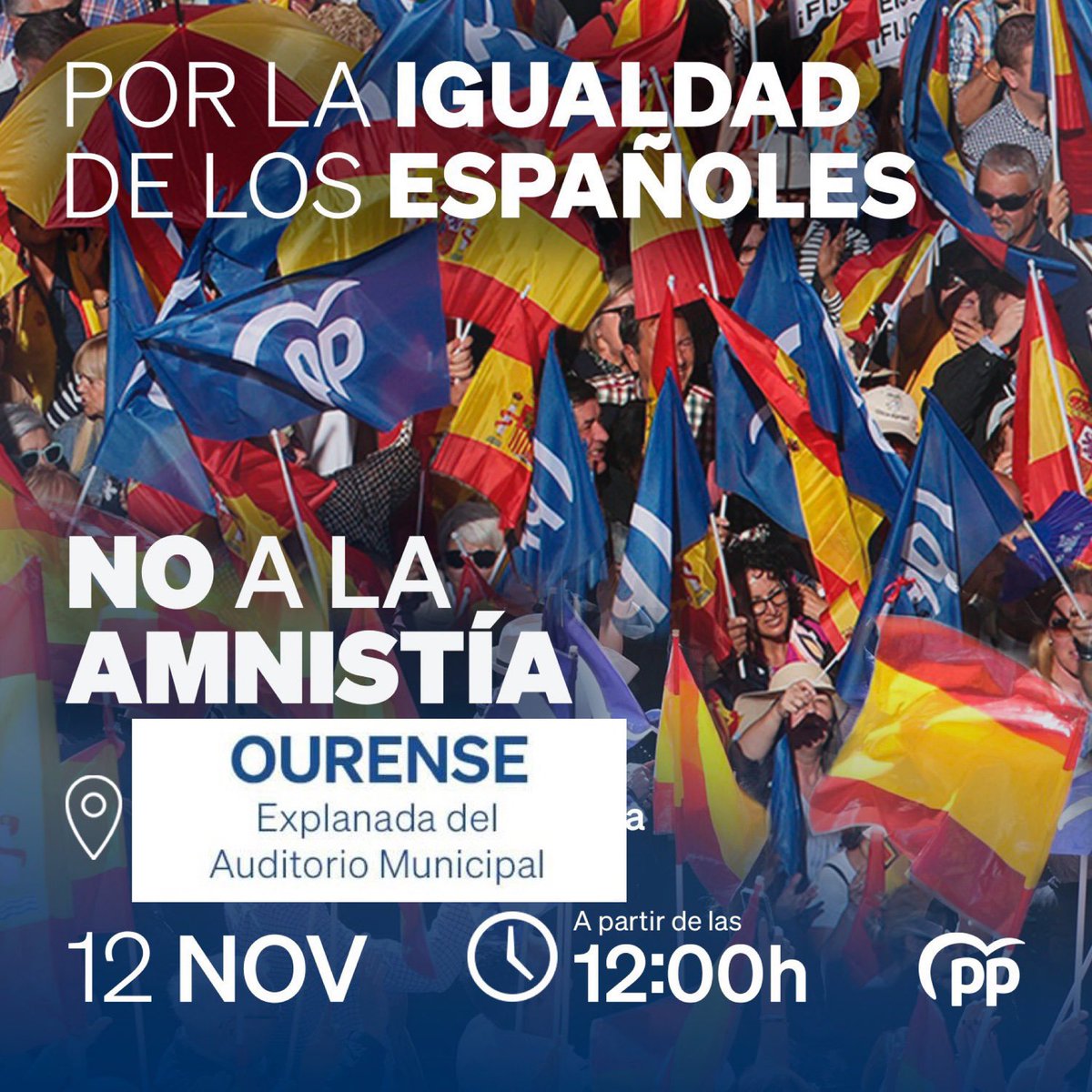 El domingo nos vemos en Ourense en la explanada del Auditorio. 🇪🇸
#NoALaAmnistia