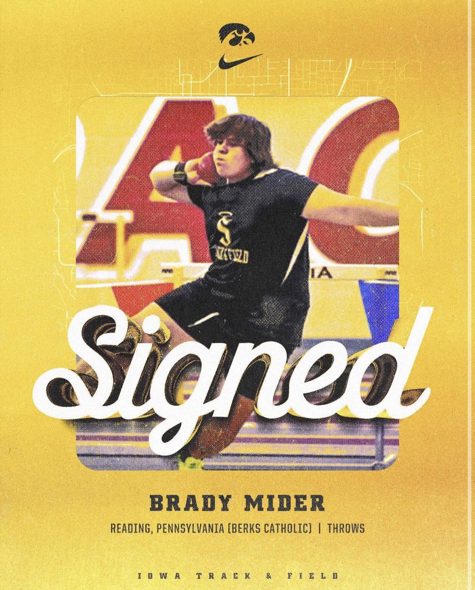 Brady Mider (@miderbrady) on Twitter photo Super excited to officially sign with the University of Iowa!! Go hawks🦅
<a href="/PaulRobertsCuse/">Paul Roberts</a> <a href="/MikeDragoSports/">Mike Drago</a> <a href="/SpotlightBerks/">Spotlight On Berks Sports</a> <a href="/MikeBville/">Mike Mider</a> <a href="/MrStahlerBC/">David Stahler</a> <a href="/WeAreBC55/">Bill Hess</a> <a href="/MauriceLea53/">Maurice Lea</a> <a href="/svsports/">SV Sports</a> <a href="/CollegeDitsky/">Josh Ditsky</a>
#GoHawks Super excited to officially sign with the University of Iowa!! Go hawks🦅
<a href="/PaulRobertsCuse/">Paul Roberts</a> <a href="/MikeDragoSports/">Mike Drago</a> <a href="/SpotlightBerks/">Spotlight On Berks Sports</a> <a href="/MikeBville/">Mike Mider</a> <a href="/MrStahlerBC/">David Stahler</a> <a href="/WeAreBC55/">Bill Hess</a> <a href="/MauriceLea53/">Maurice Lea</a> <a href="/svsports/">SV Sports</a> <a href="/CollegeDitsky/">Josh Ditsky</a>
#GoHawks