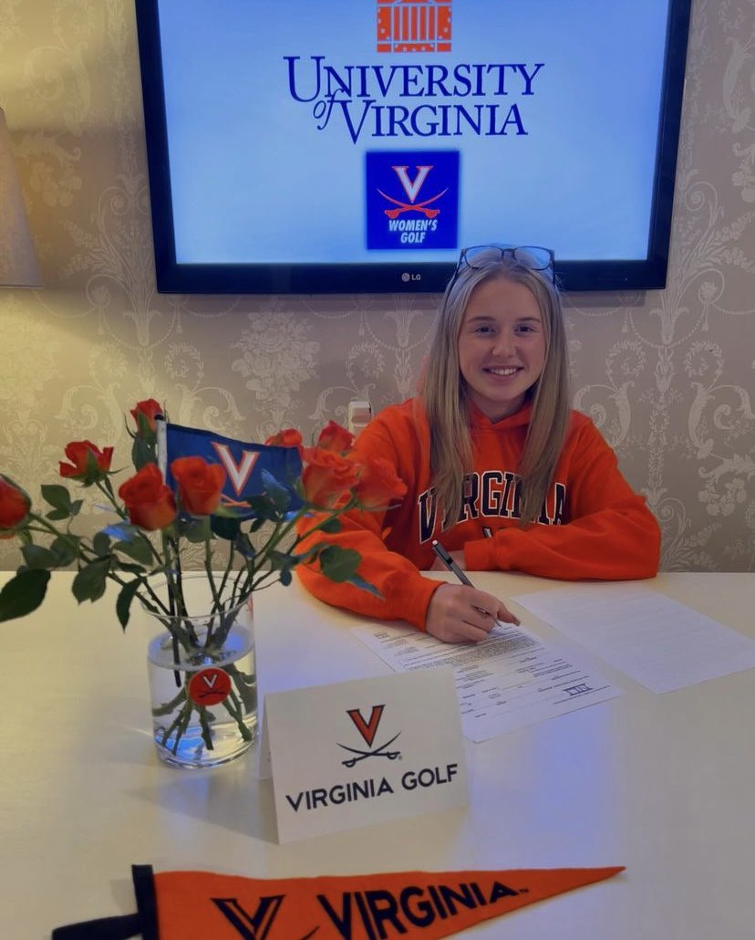 UVA, it’s official… ⚔️

thank you to <a href="/peakusagolf/">PeakUSA-Golf scholarship placement services</a> <a href="/UVAWomensGolf/">Virginia Women's Golf</a> <a href="/CoachRiaScott/">Ria Scott</a> @coachanniecollom for your continued support in this journey! #gohoos 🔸🔹