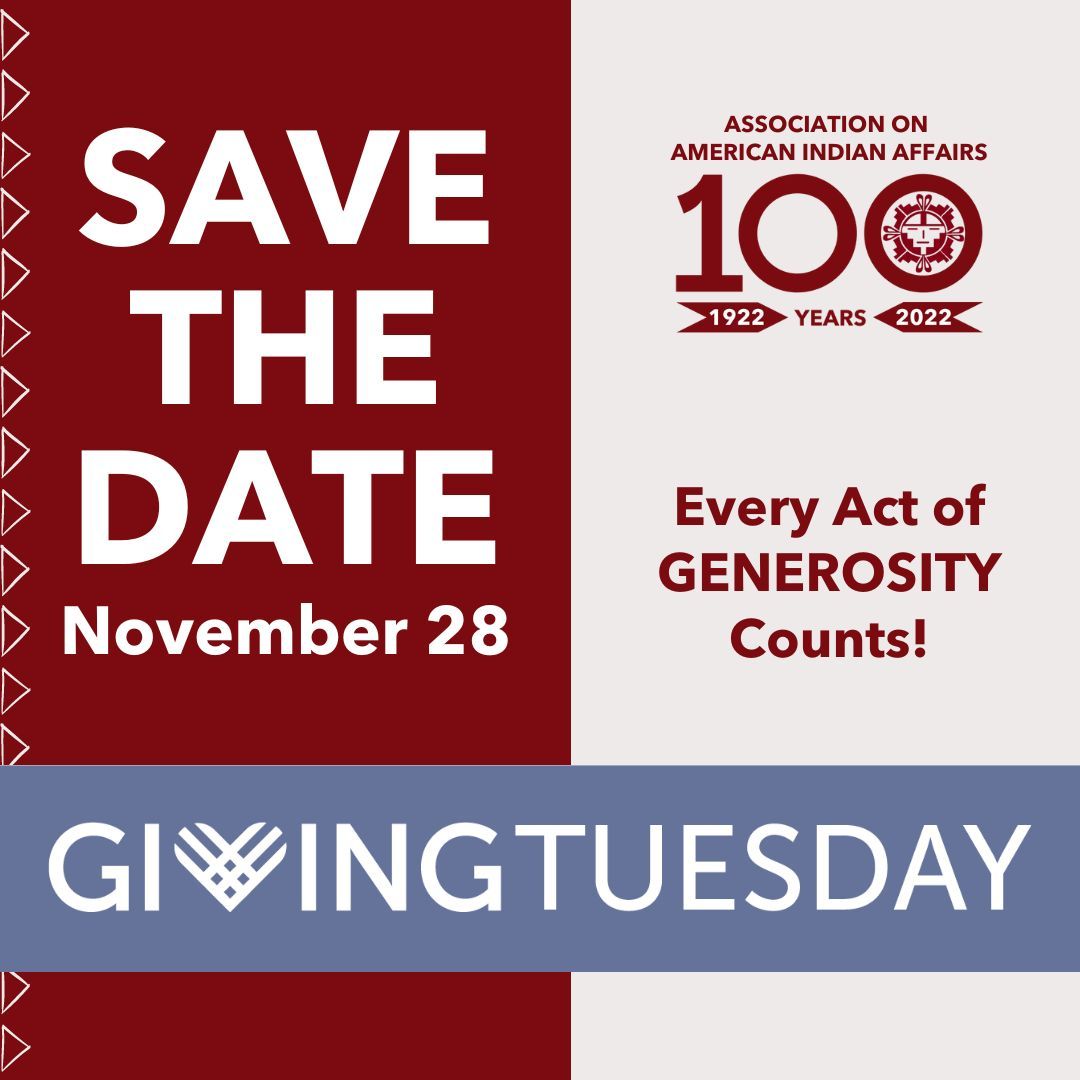 IndianAffairs's tweet image. Every ACT of GENEROSITY Counts! #GivingTuesday is an opportunity for people around the world to use their individual power of generosity to remain connected and support their communities. #GivingSzn #GiveNative💸DONATE: bit.ly/477Wqda Thank you!
