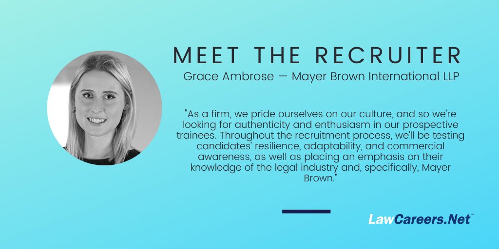 Grace Ambrose (she/her) is the graduate recruitment and development manager at @Mayer_Brown. She joined the firm in 2022 and has over six years’ experience in legal graduate recruitment. ow.ly/O6c650Q5ASZ