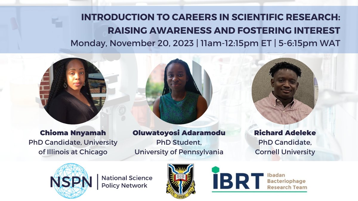 Join our #SciComm Committee for a panel on November 20 at 11am ET to dive into the challenges of pursuing a research career in Nigeria &amp; meet African diaspora scientists who will voice against its common &amp; nuanced misconceptions.

Learn more and register: ow.ly/e6xp50Q4YMj