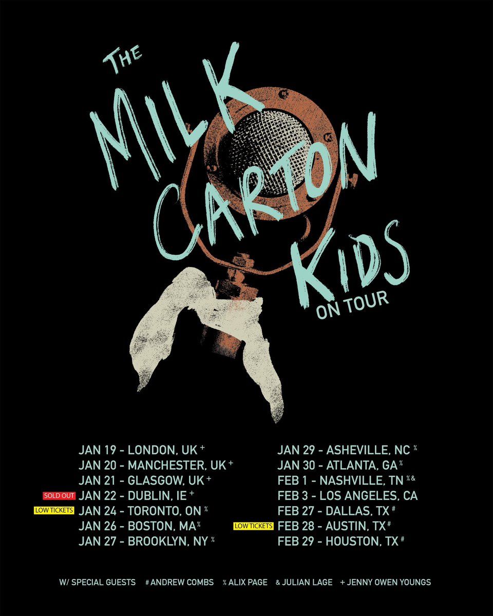 THRILLED to report I’ll be supporting the truly fantastic @MilkCartonKids in the UK and Dublin in January!! Reveling in this news whilst wearing an Irish wool sweater and daydreaming about dark chocolate digestives. jennyowenyoungs.com/tour