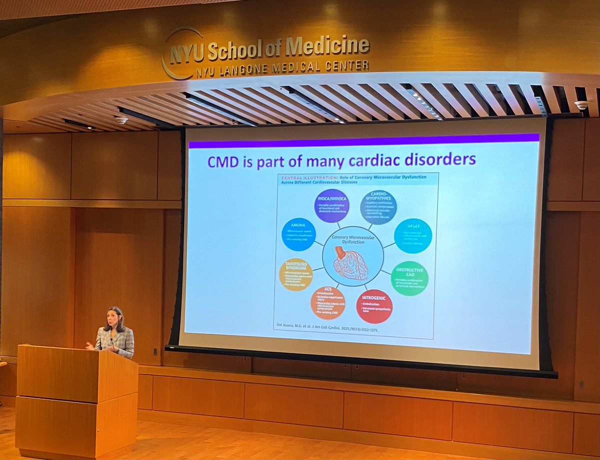 Thank you Dr. Harmony Reynolds for an excellent Medicine Grand Rounds today on research advances in #MyocardialInfarction & #Ischemia with no obstructive coronary arteries @glennfishman