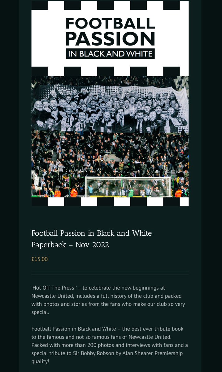 footiepassion's tweet photo. 📚⚽️🥳A year since the launch of our updated ‘Football Passion In Black &amp; White’ book featuring all aspects of @NUFC from the new owners to @NUFCFoodBank &amp; @WorFlags 🏁

It’s the perfect Xmas present for #NUFC fans &amp; is now priced £15 &amp; can be bought here: https://t.co/4bWyGAIUz1 https://t.co/5nQYrXsgnq