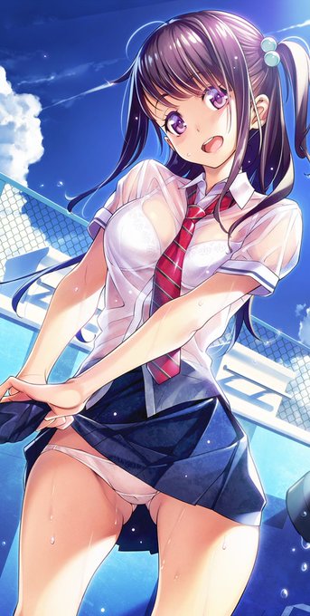 濡れ透けー… #制服 #イラスト 