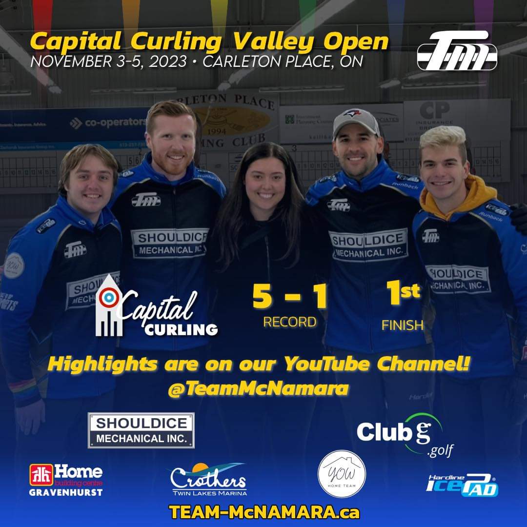 HardlineCurling's tweet image. It was an all-Hardline final in Carleton Place ON at the Capital Curling Valley Open! Congrats @TeamMcNamara_ winning the 🏆 and to finalists @TeamSteep! Great playing! #HardlineNation #icePad #JoinTheRevolution #HardlineWin
